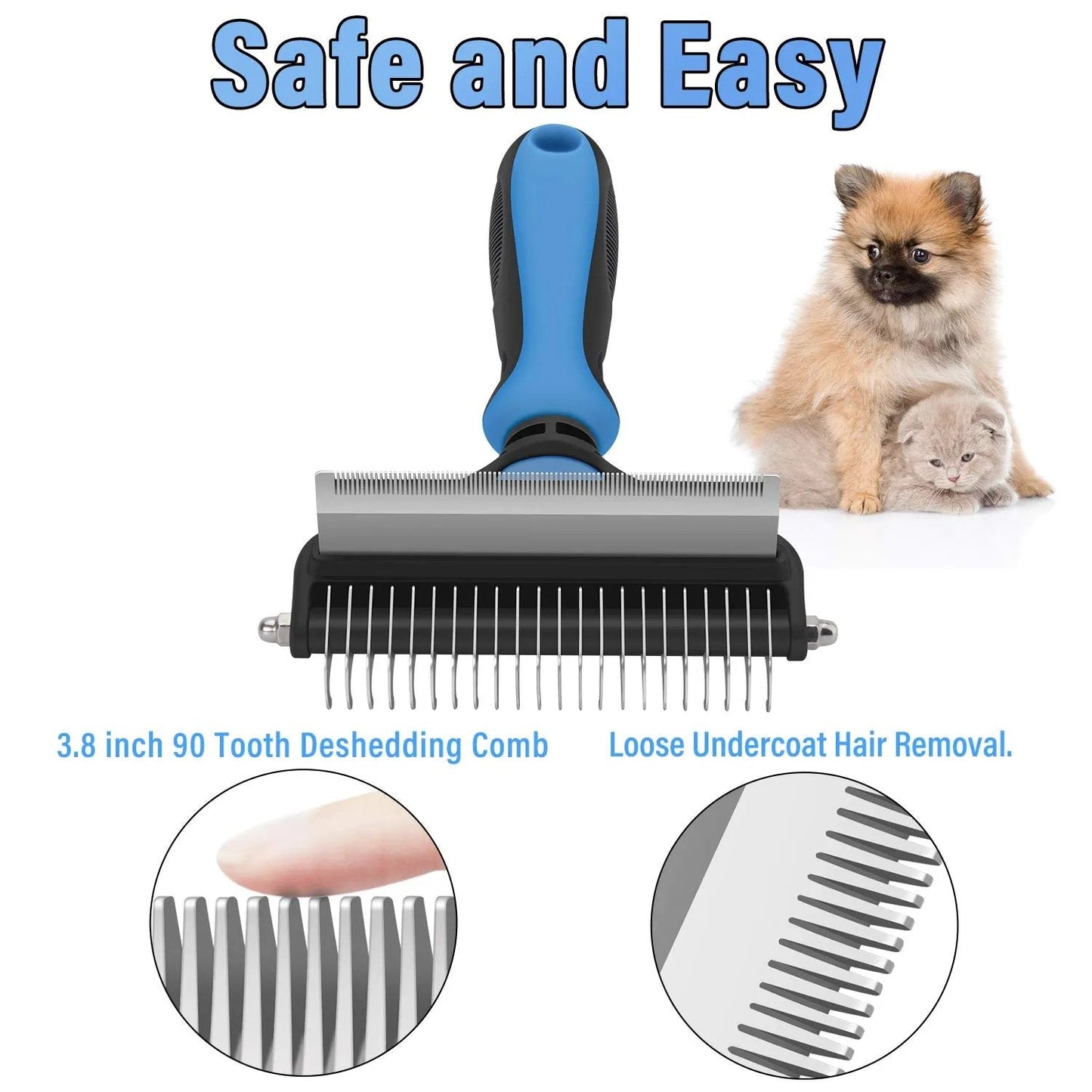 🐾 Professional Deshedding Tool for Dogs & Cats – Gentle, Efficient & Fur-Free Home ✨💖（Big Sale）