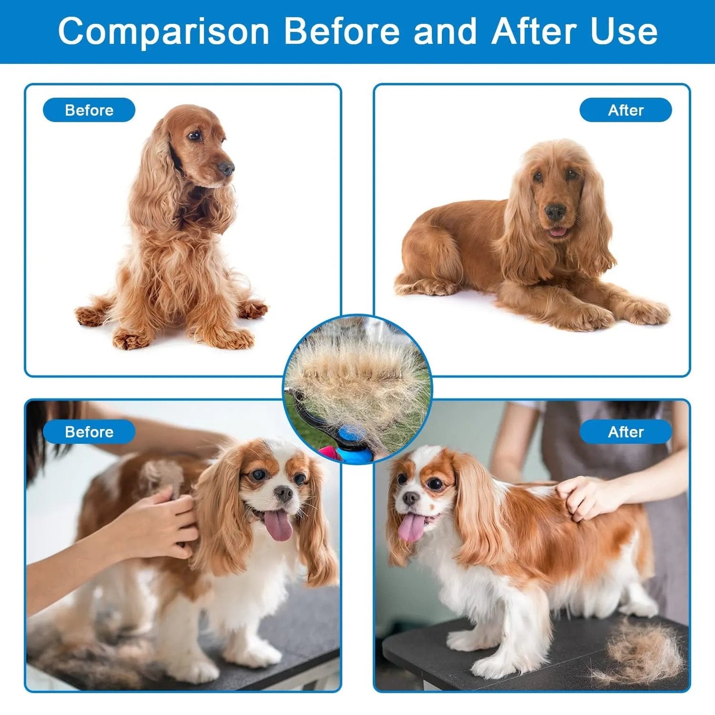 🐾 Professional Deshedding Tool for Dogs & Cats – Gentle, Efficient & Fur-Free Home ✨💖（Big Sale）