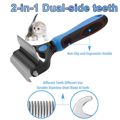 🐾 Professional Deshedding Tool for Dogs & Cats – Gentle, Efficient & Fur-Free Home ✨💖（Big Sale）